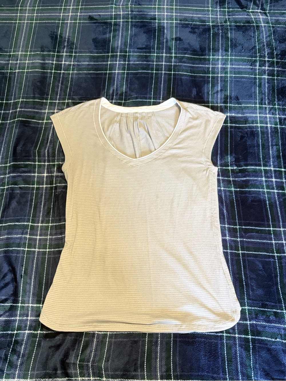 Vintage Lululemon grey,white,black stripped tank top.